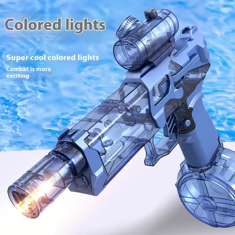 Fire Rat electric water pistol with cool light in blue and black colours