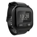 aiqiangua S3 smart positioning watch for elderly in black with wrist strap and card slot communication