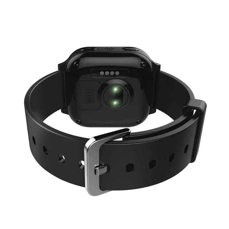 aiqiangua S3 smart positioning watch for elderly in black with wrist strap and card slot communication