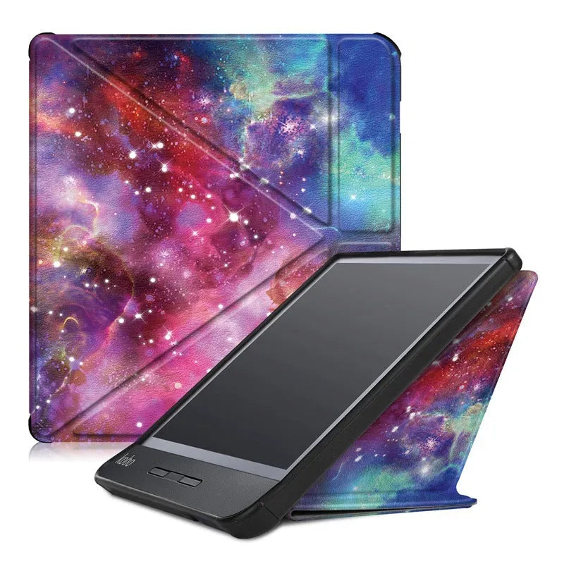 Leather anti-fall cover for Kobo Forma 8-inch tablet in black with sleep function