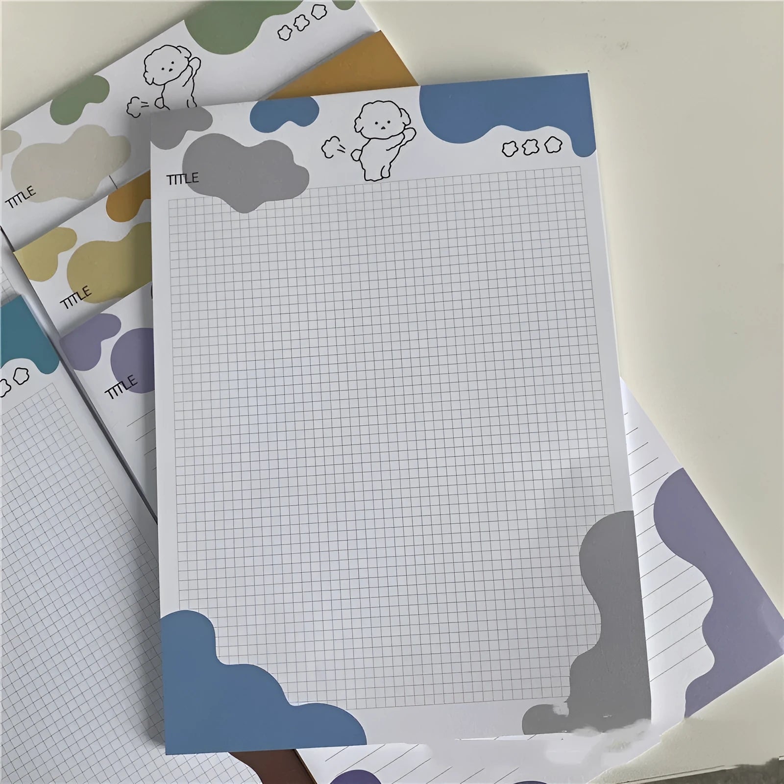 INS Wind B5 sticky note paper pad with dog theme design in six colour options