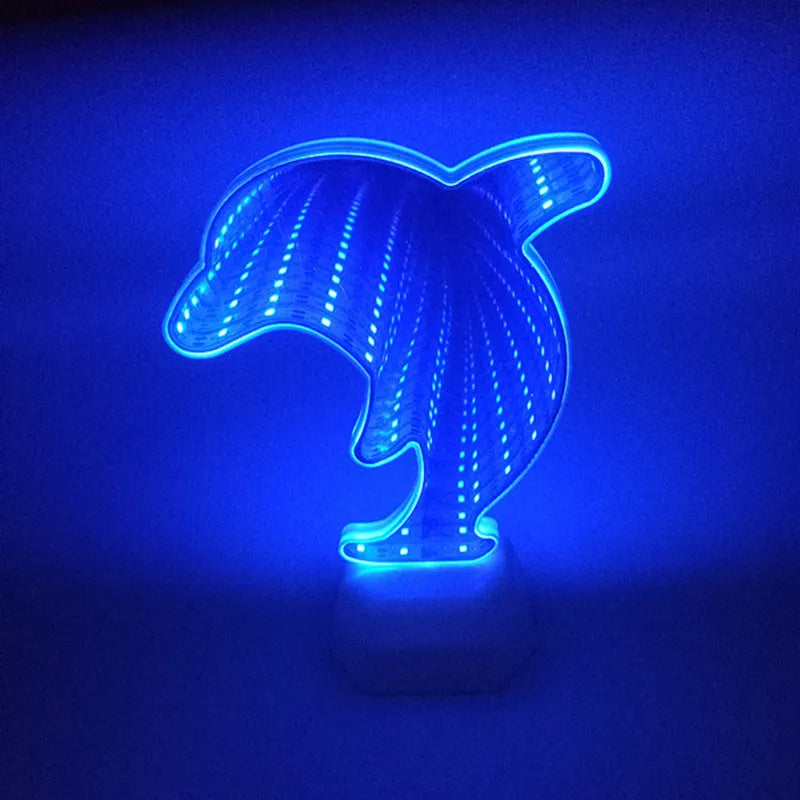 Rose red double-sided love tunnel shape LED decorative light on a flat surface.