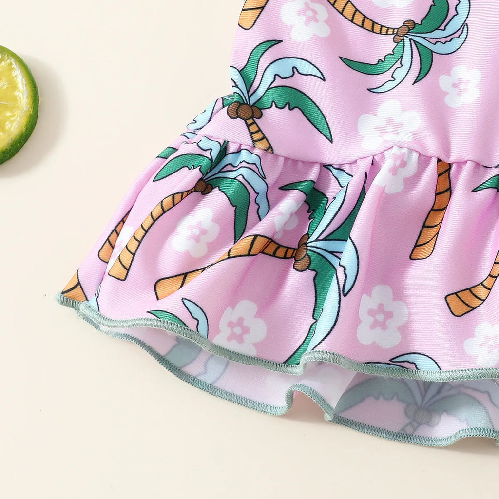 White children's two-piece swimsuit set with top and shorts for age 2-3 years