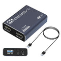 Black 4K gaming set-top box recording audio device with MS2131 chip for 1080 resolution capture