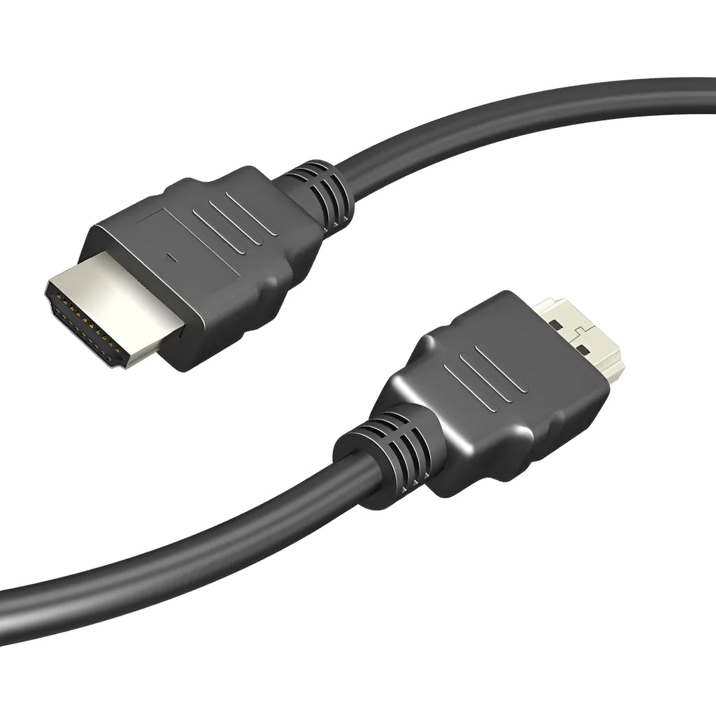 Black HDMI data cable with nickel-plated connectors for set-top box video connections