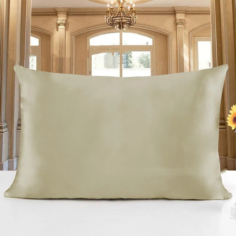 19 Momme double-sided silk pillowcase in mulberry silk showing colour options and three available sizes