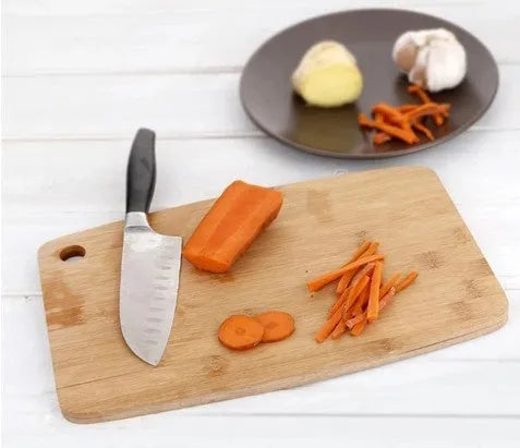 Moso bamboo square kitchen cutting board, 28x17x1 cm, antibacterial surface for vegetable chopping