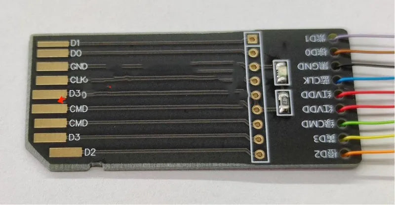 EMMC read/write tool for car audio maintenance with SD card PCB port connector