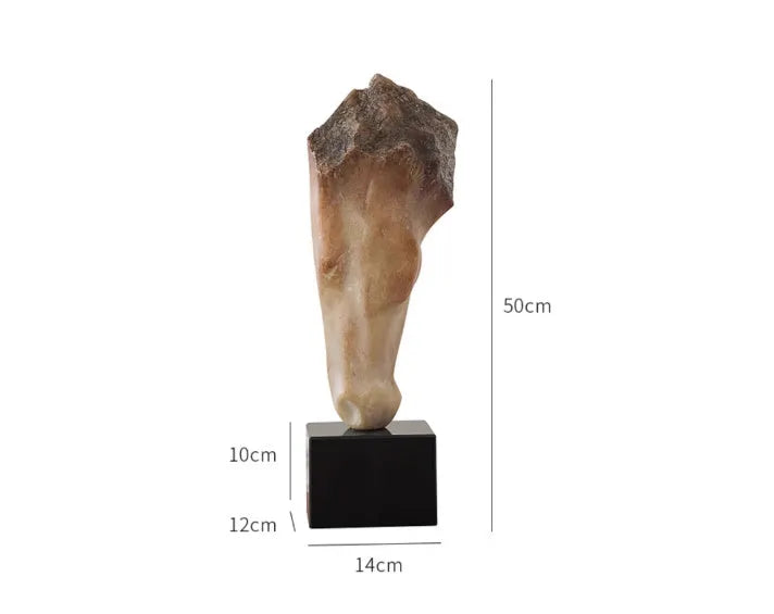 French retro style abstract horse head art sculpture ornament with carved finish on a desktop.