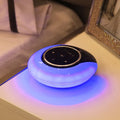Blue and white Bluetooth speaker desk lamp with folding design and touch controls