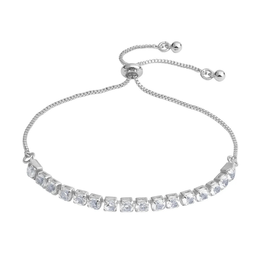 Micro-studded claw chain simple bracelet in metallic finish with round geometric studs on unisex wrist