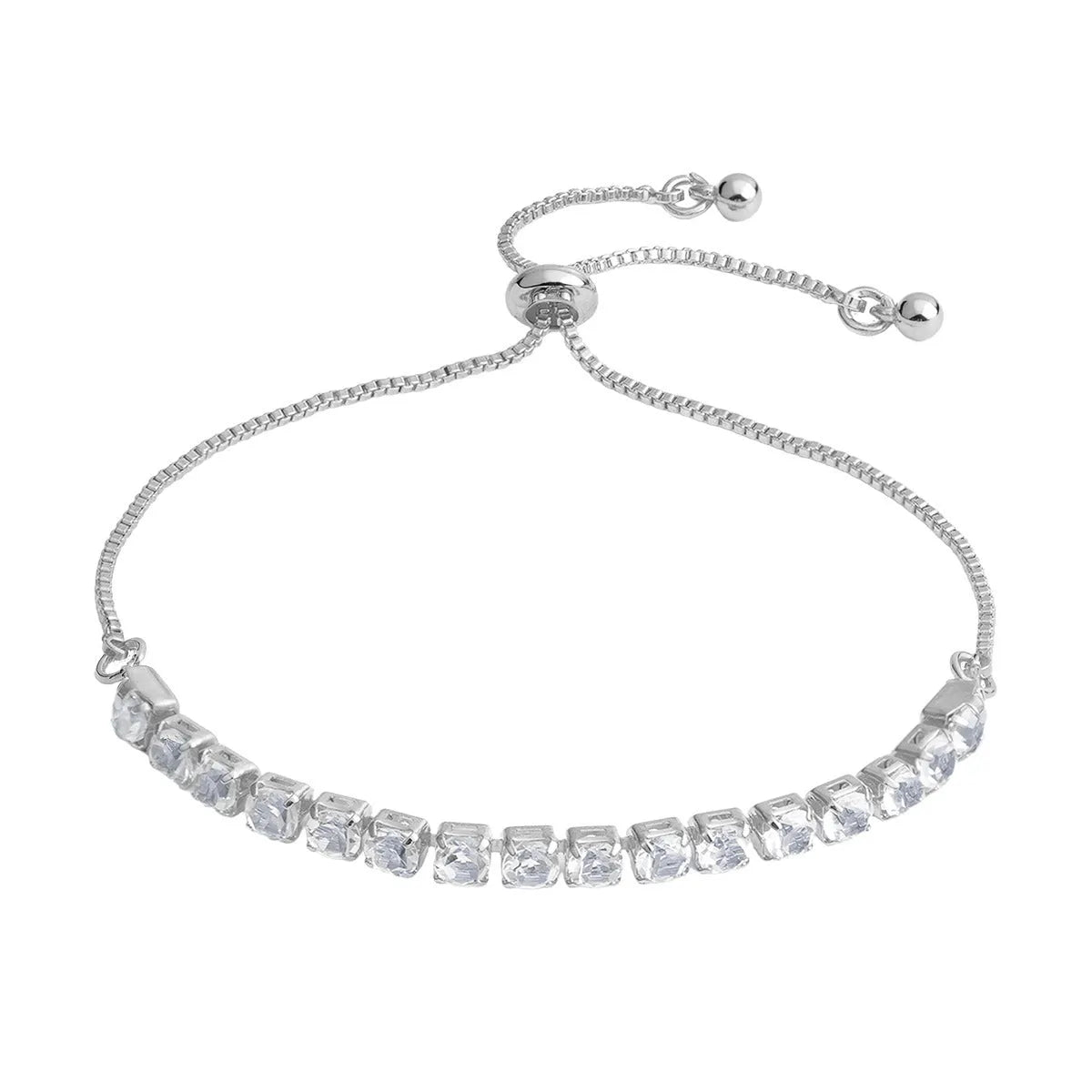 Micro-studded claw chain simple bracelet in metallic finish with round geometric studs on unisex wrist
