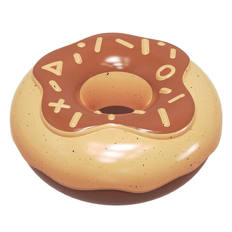 TPR donut-shaped dog toy for molar cleaning with sound feature in three colour options