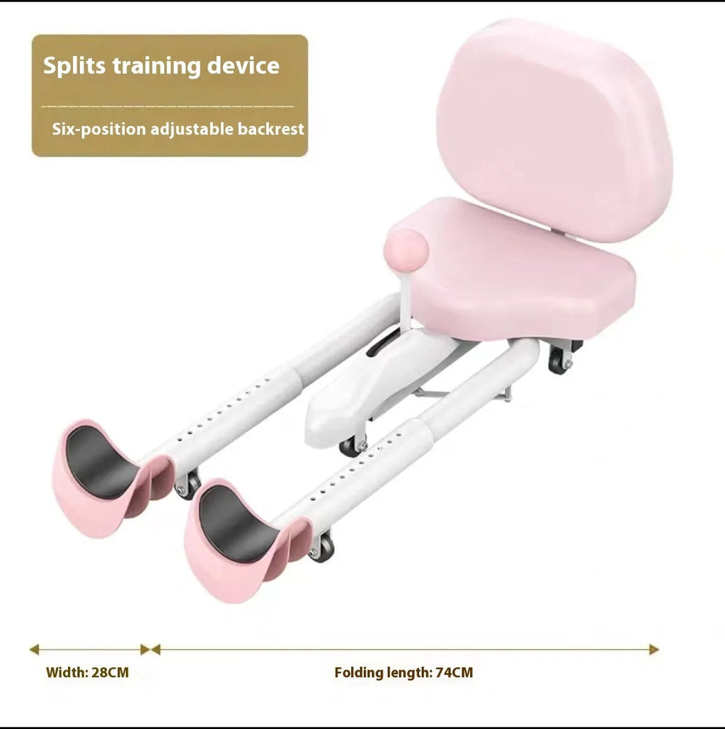 Horse leg opener stretching equipment with steel frame and foam padded straps in pink or blue