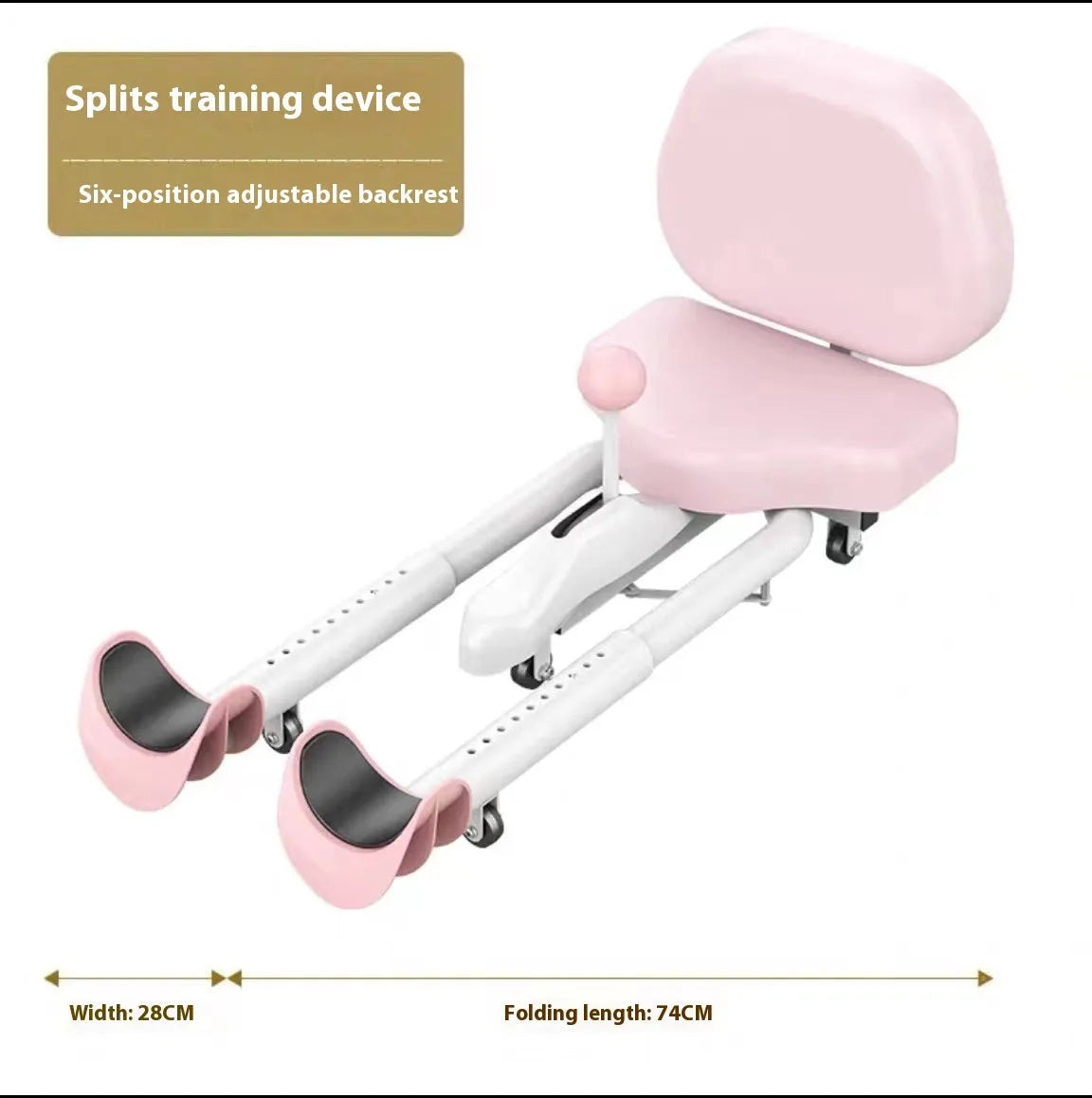 Horse leg opener stretching equipment with steel frame and foam padded straps in pink or blue
