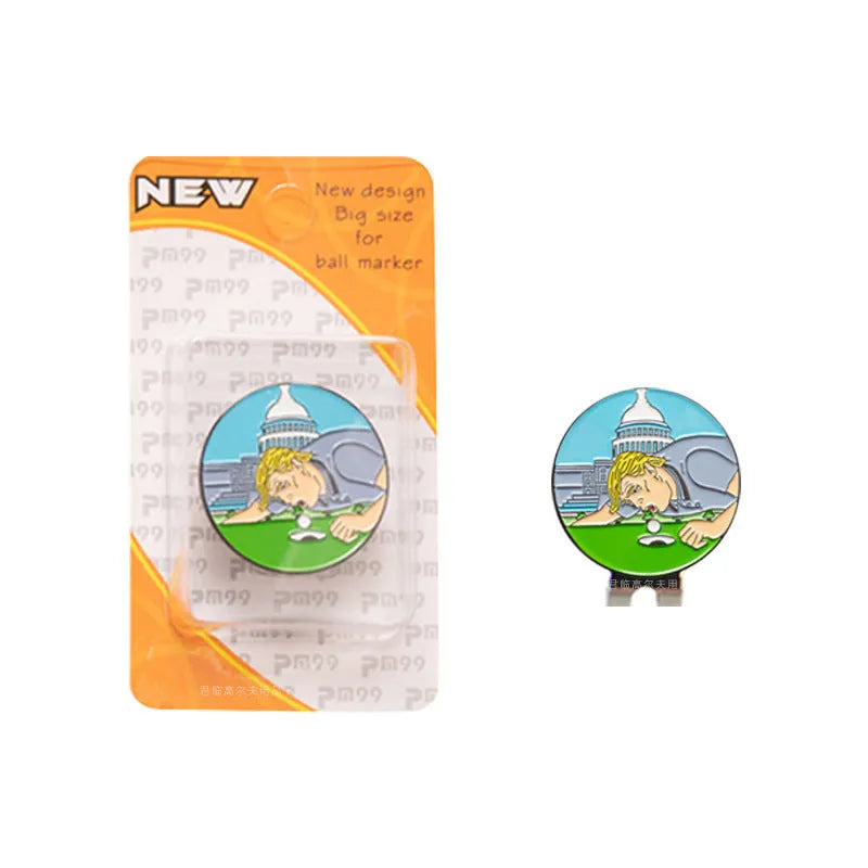 Zinc alloy golf hat clip showing personalised commemorative patterns including Dragon Year design