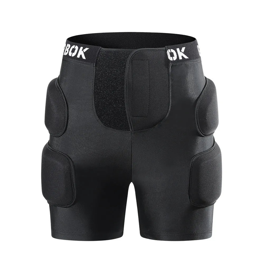 Black spandex and NBR protective hip pad for skating and skiing safety