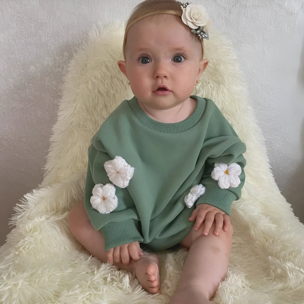 Newborn onesie with three-dimensional cloud shape in blue, hidden buckle fastening, cotton fabric, suitable height 59-90cm