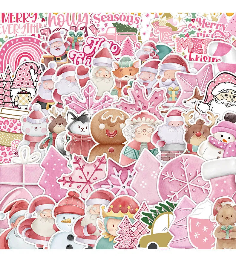 50 Christmas decoration stickers waterproof 4-8cm cute style for car phone computer guitar notebook