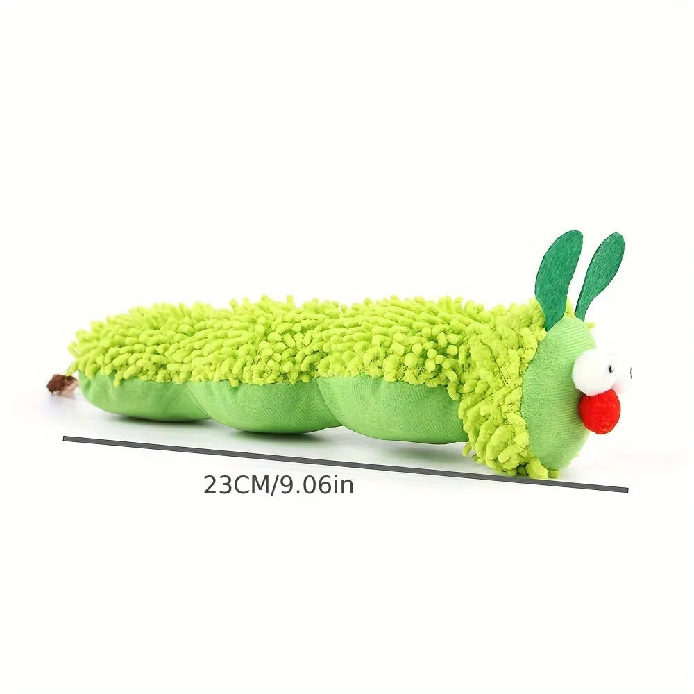 Green sports-themed interactive plush cat toy pillow with rechargeable electronic option