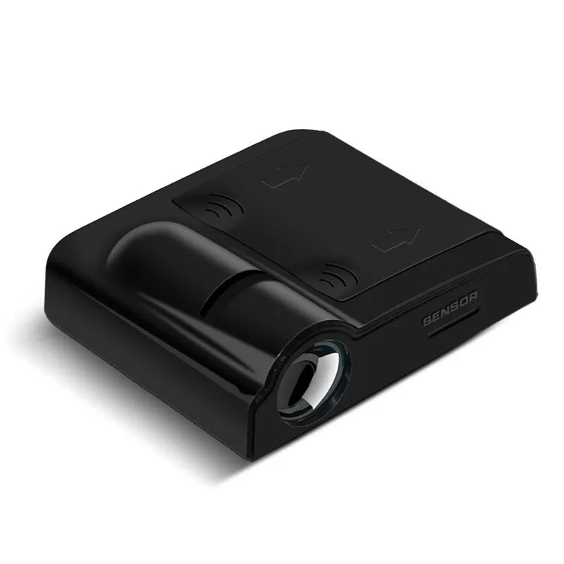Black ABS plastic car decorative projection radium lamp showing compact dimensions
