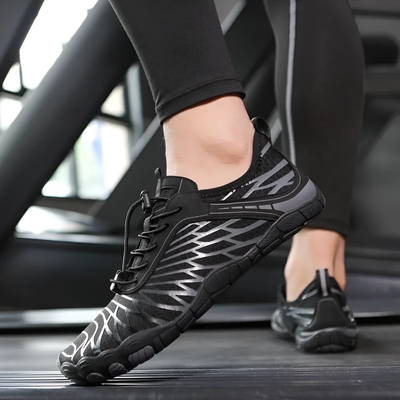 White lace-up casual shoes with rubber sole showing front and side views