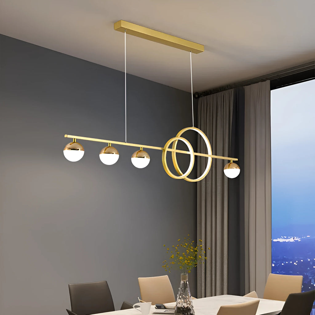 Rectangular aluminium ceiling light in black or gold finish with remote control for white and three-colour dimming.