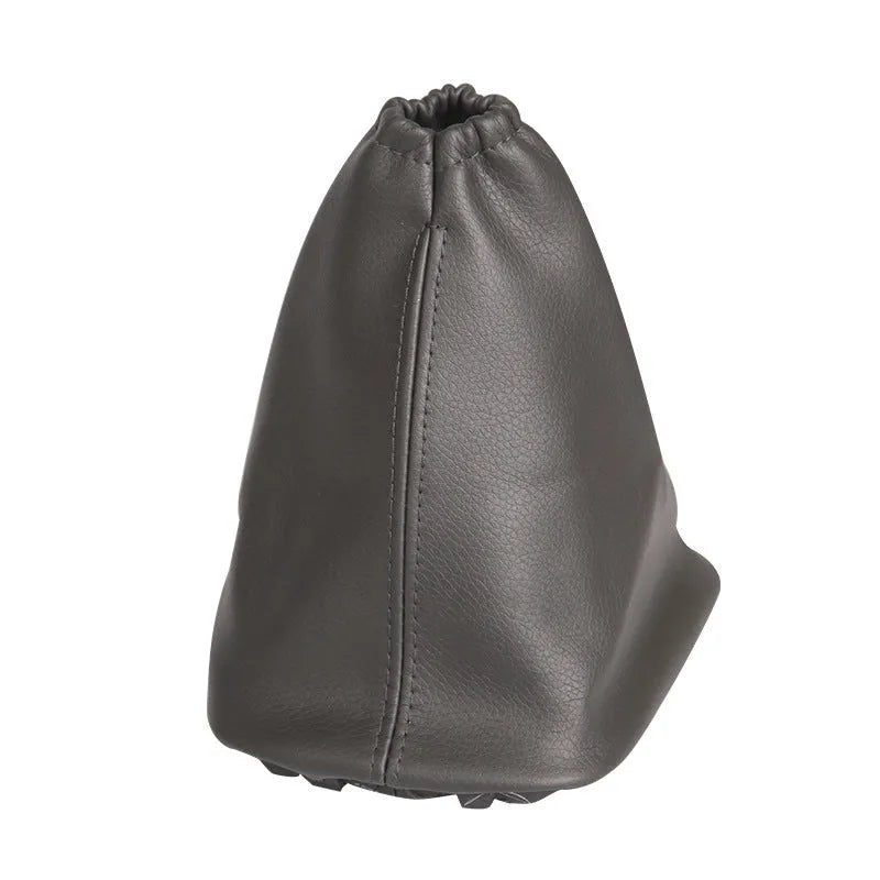 Black leather dust cover for Corolla car gear lever, showing dimensions.