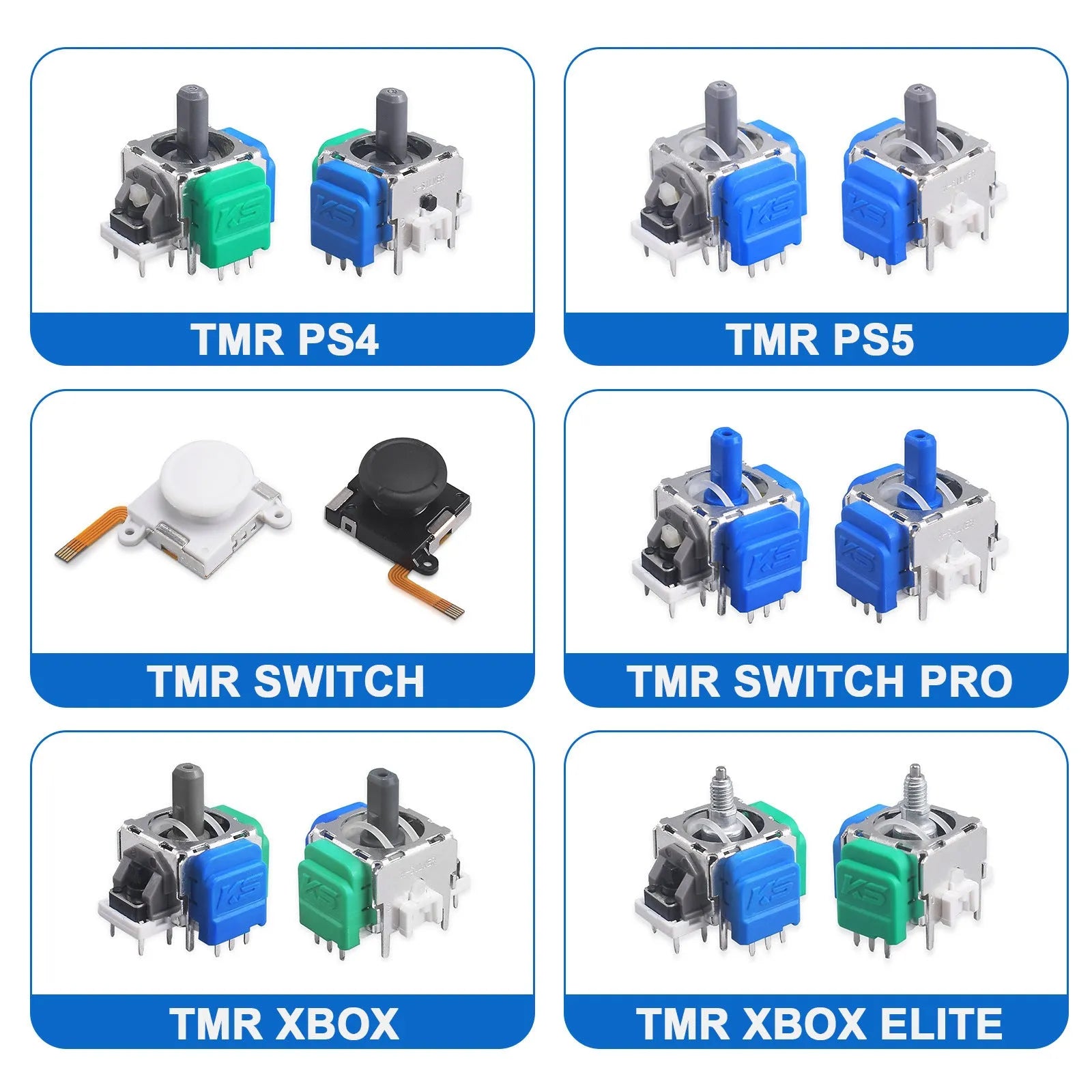 Hall effect electromagnetic joystick replacement module for PS5 PS4 Switch and Xbox game controllers