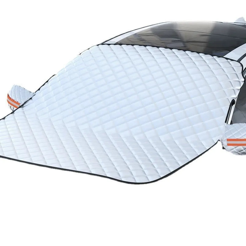Large luxury SUV winter car cover made of aluminium foil with reflective stripes and magnets