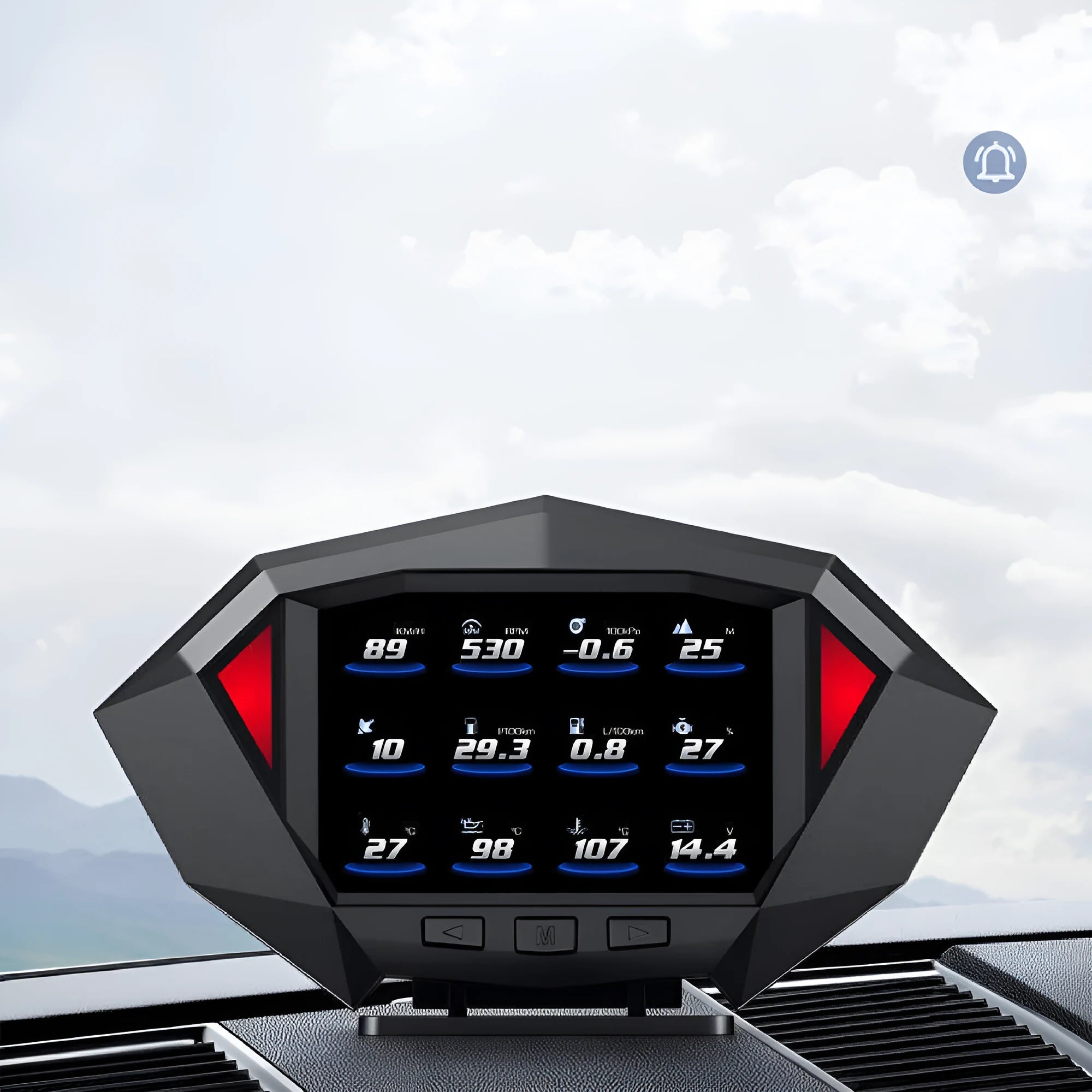 P1 vehicle HUD head-up display unit with LCD screen and installation accessories