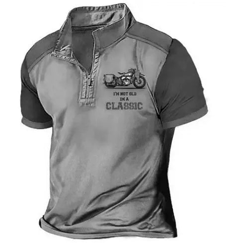 Solid colour golf polo shirt with 3D digital printing and loose fit pullover design