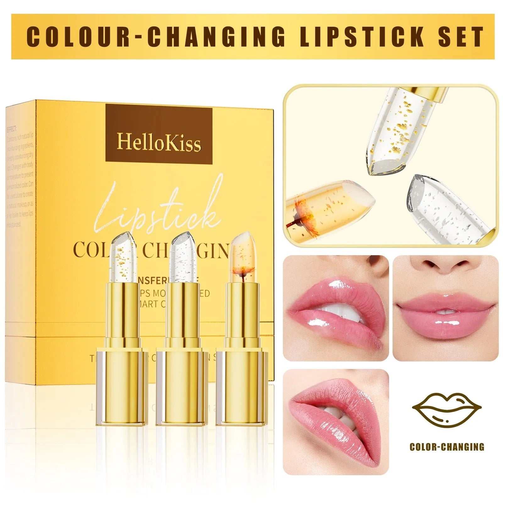 Anti-smudge gilding warm colour-changing lipstick in 3.5g size