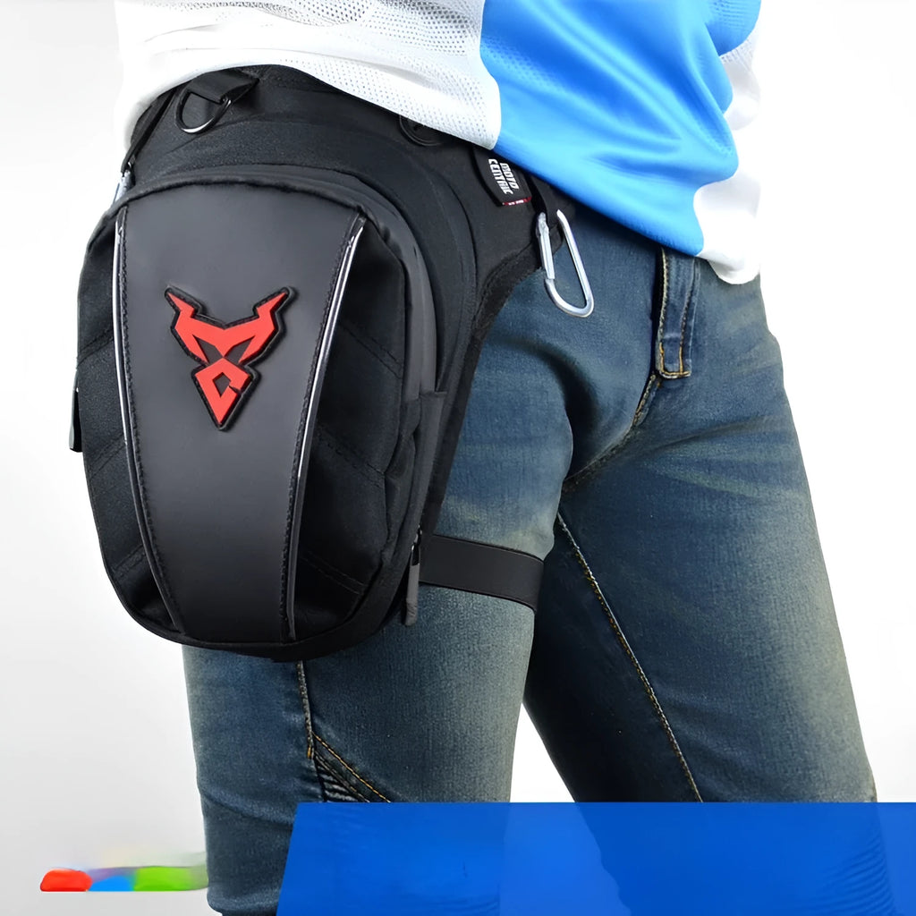 0105MC motorcycle riding leg bag in 1200D Oxford cloth, shown in one of four colours.