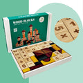 Children's educational wooden building blocks with lettering, beech wood, alphabet learning toy set