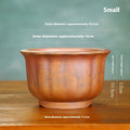 Antique carved purple sand ceramic flowerpot in S1696 firewood colour for indoor bonsai displays