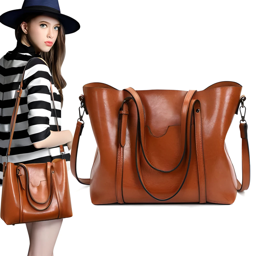 Retro European style messenger bag for women with A4 document capacity