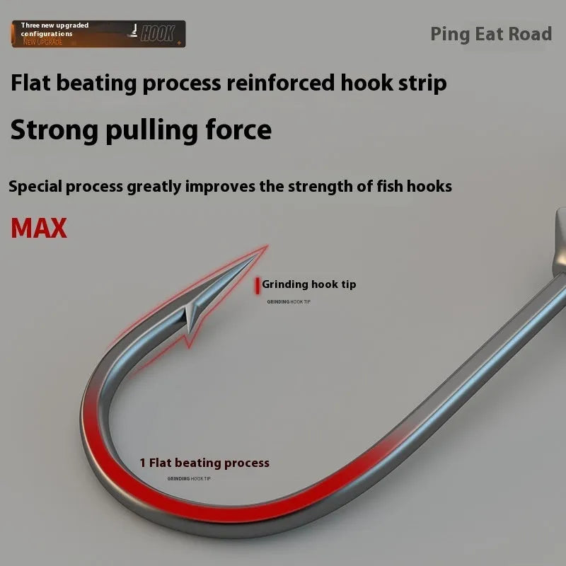 Pack of 50 primary colour, lead-headed steel jig hooks for fishing.