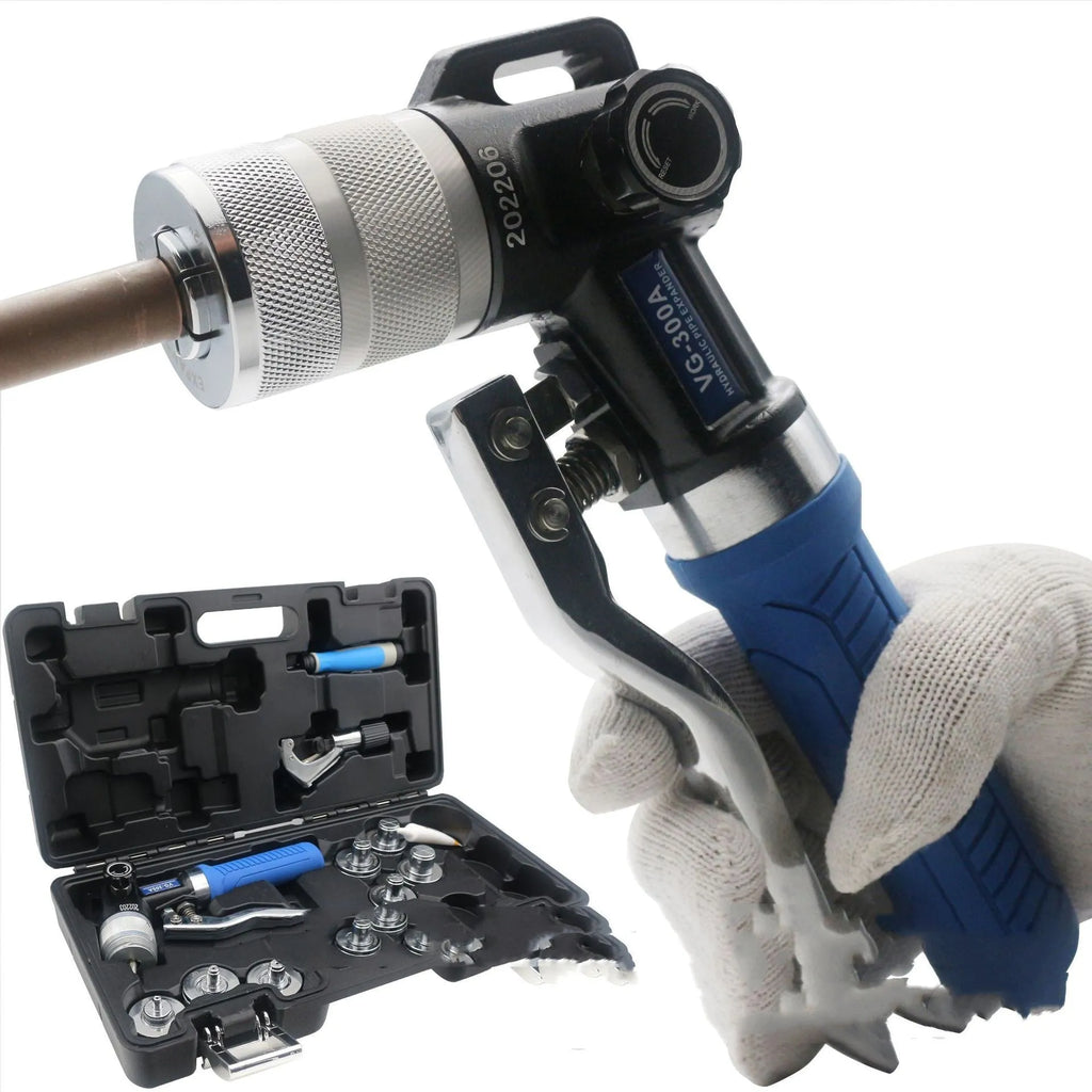 VG-300 style hydraulic tube expander tool for refrigeration maintenance with high-strength alloy steel construction