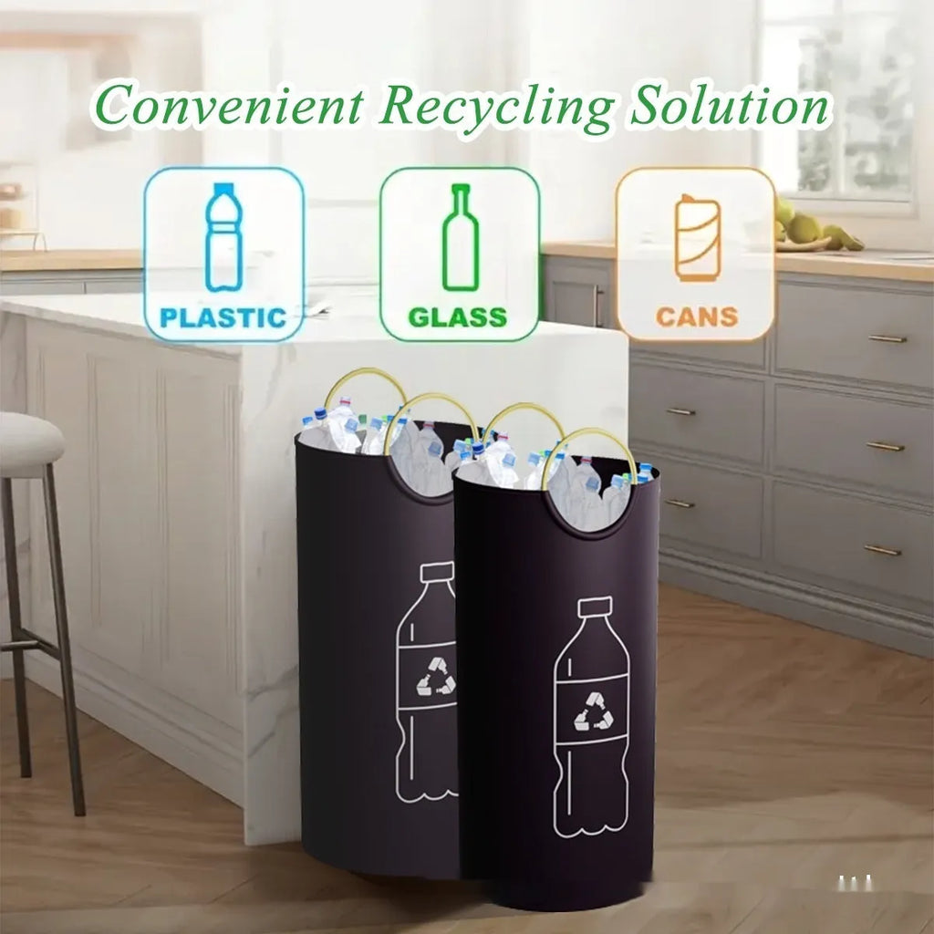 Round portable PP plastic trash can with 38cm diameter for office and outdoor waste disposal