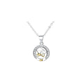 Copper sun and moon couple necklace with electroplated finish on cross chain