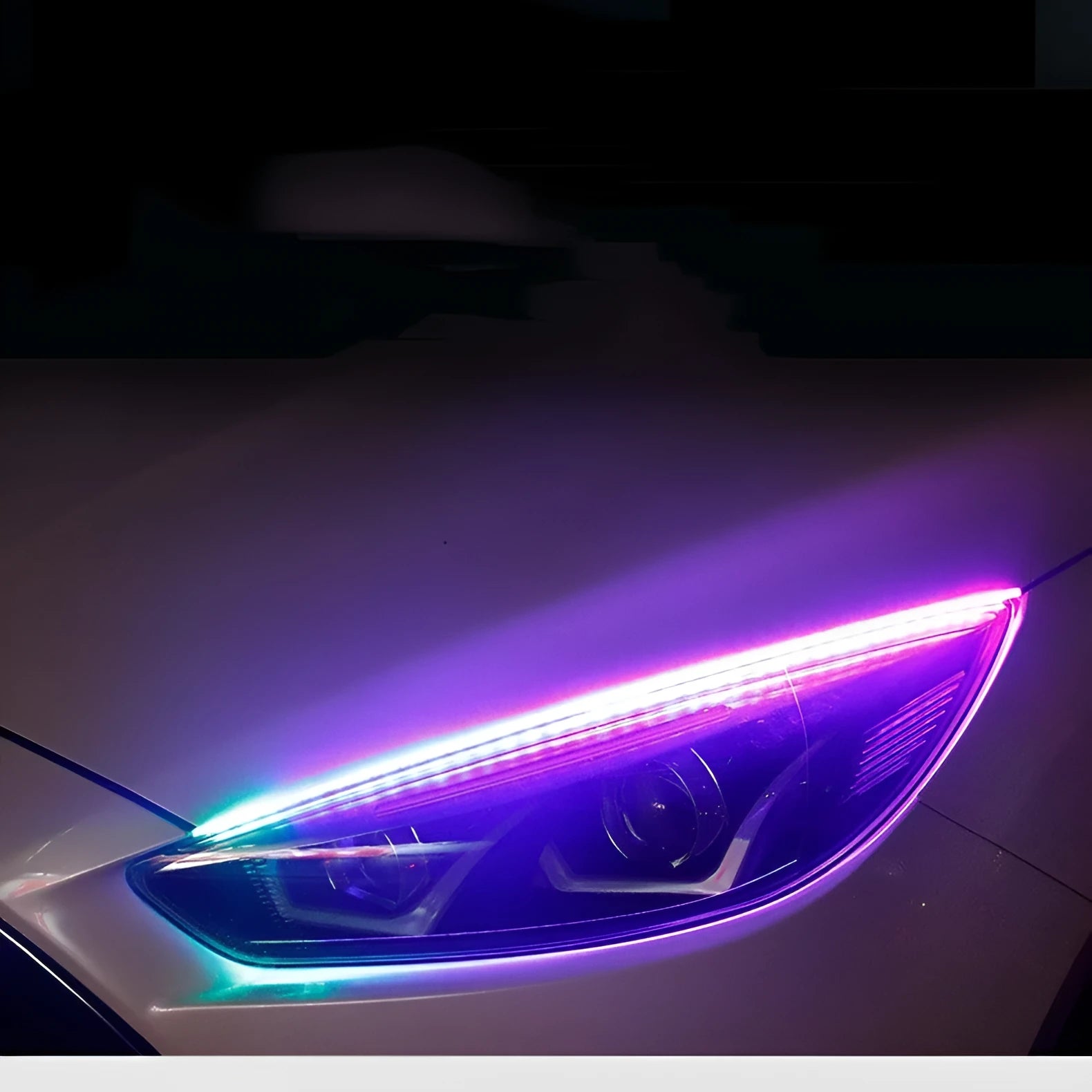 RGB colour changing LED daytime running light strip with remote control for General Motors vehicles
