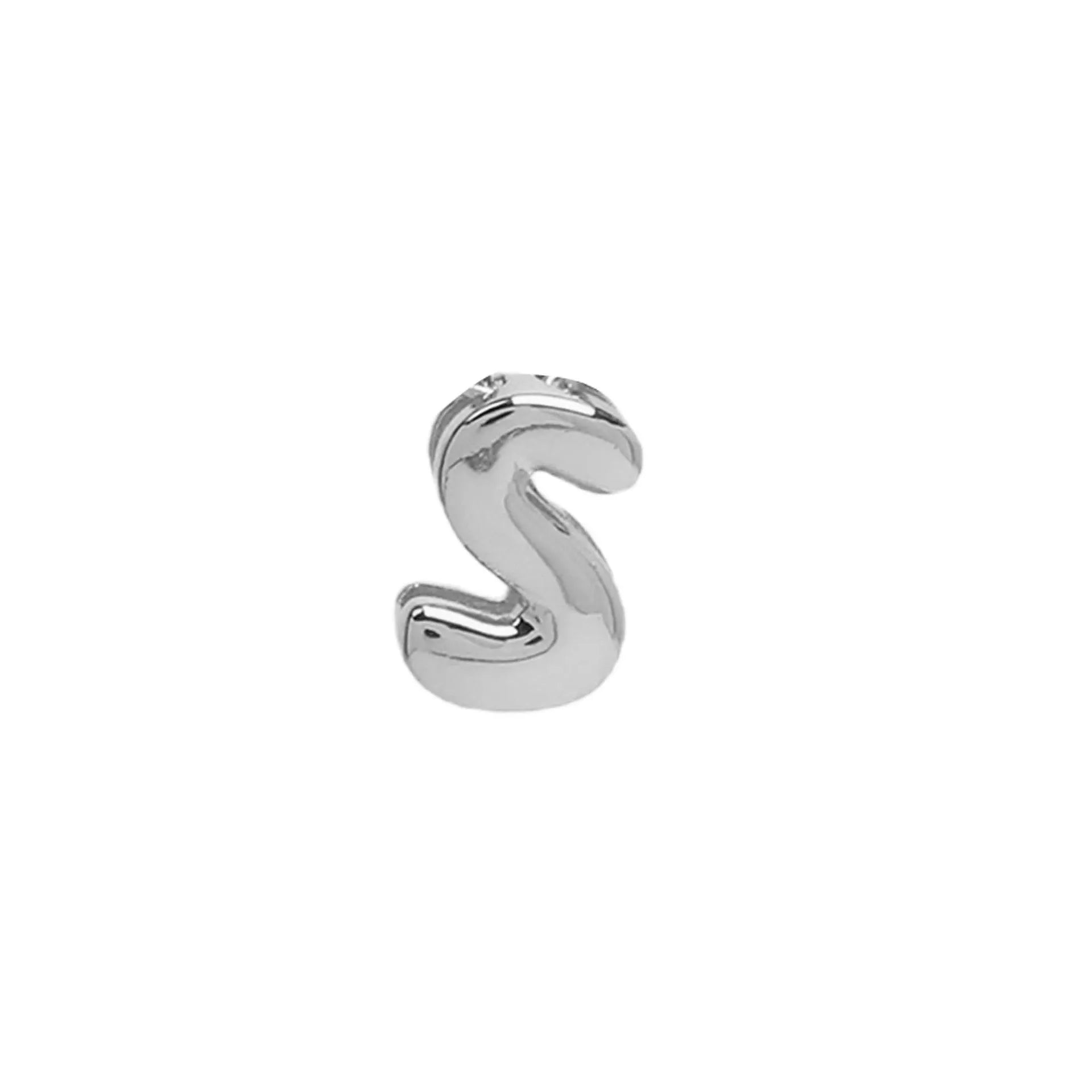 18k brass smooth surface bubble letter bracelet with pendant in gold colour on copper alloy