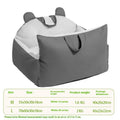 Removable washable grey beige car kennel for dogs on a car seat