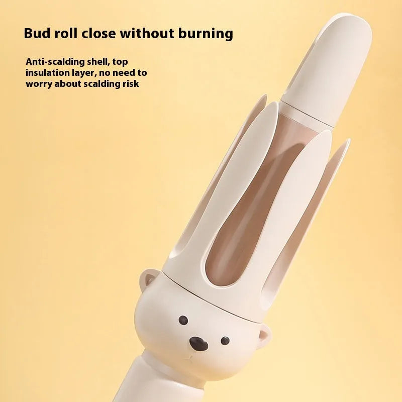 Beige anion automatic hair curler with negative ion technology and UK plug