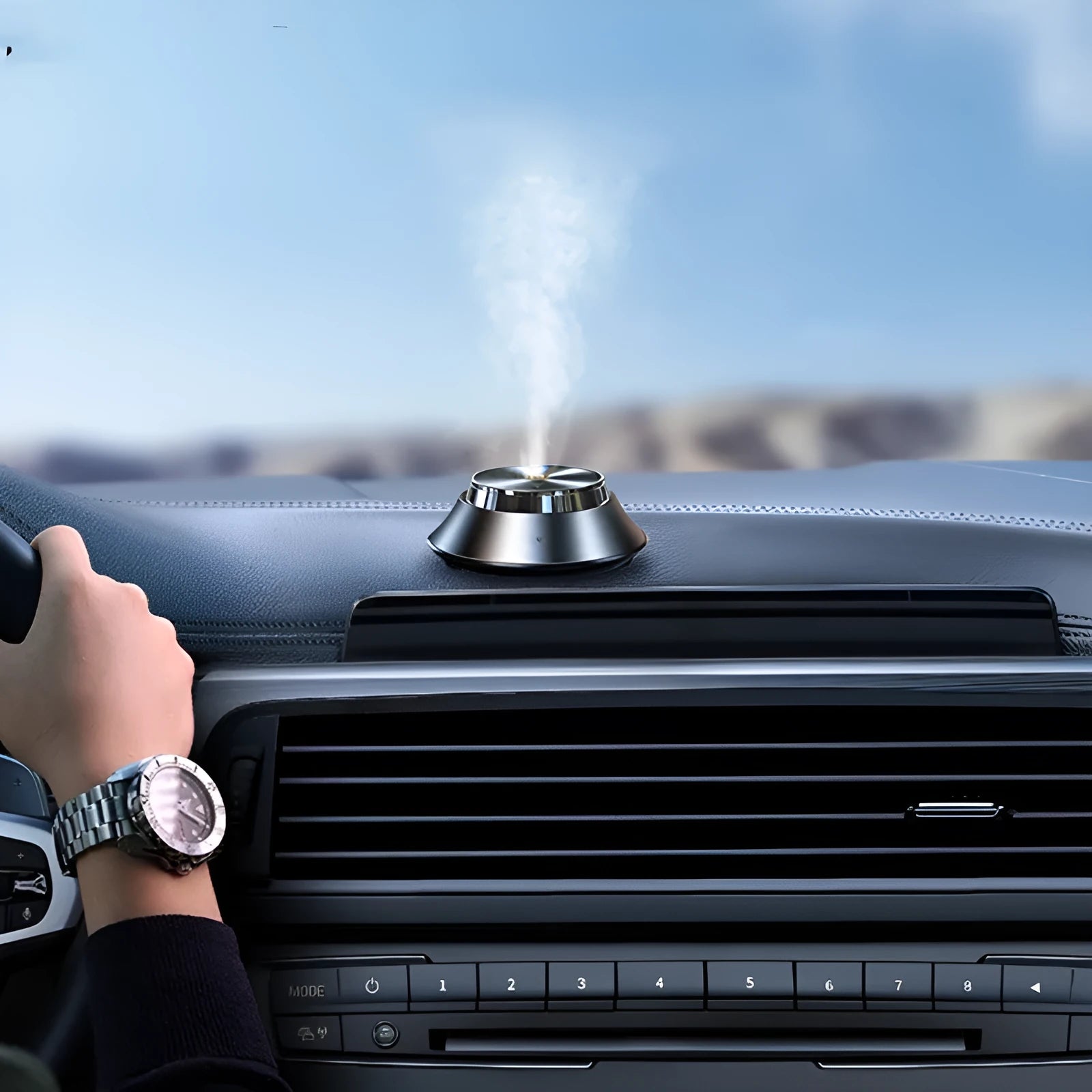 Black butterfly design metal car aromatherapy unit with USB cable and essential oil bottle