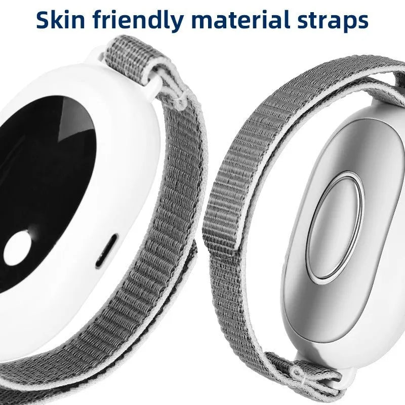 White USB sleep aid instrument with remote control and sleep bracelet attachment