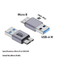 USB AM to Micro-B adapter for connecting old hard drives and phones.