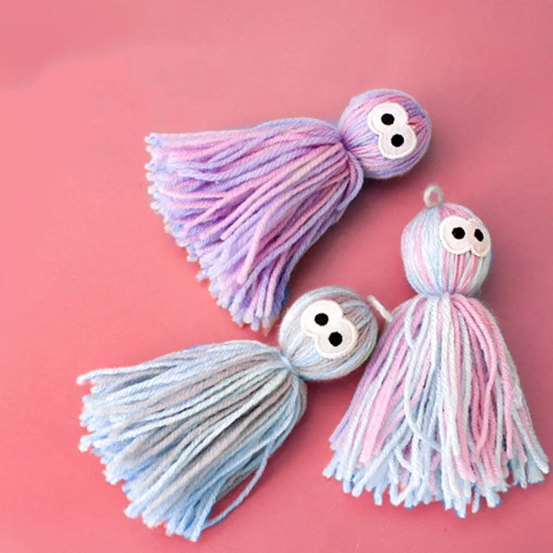 Hanging bite-resistant wool cat ball with teaser stick in blue grey colour option