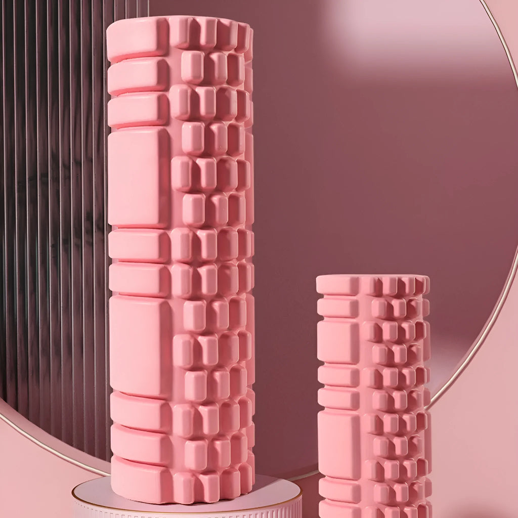 EVA foam roller fitness equipment in multiple colours and sizes for running recovery and yoga